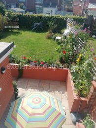 The back garden and patio.